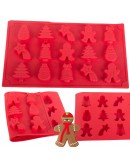 Силиконов молд форма за коледни сладки 15бр